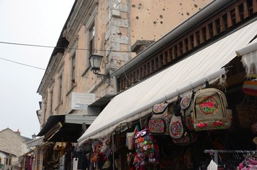Fototapeta na wymiar Bosnie: Vieille ville de Mostar