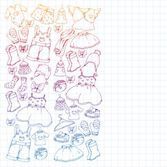Children clothes. Background for babies, kids patterns.