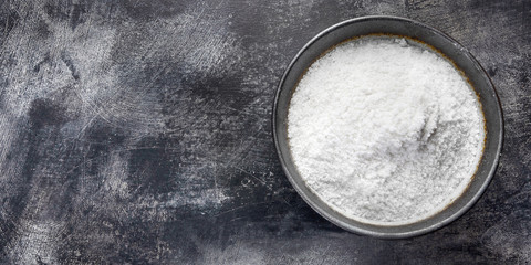 Bowl of white salt