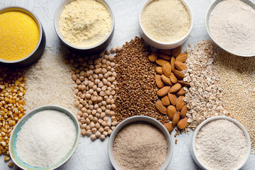 Various gluten free flour