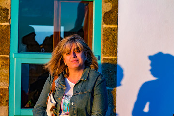 portrait of young woman at sunset