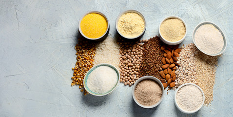 Various gluten free flour