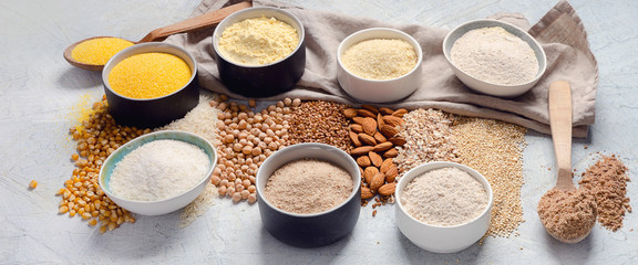 Various gluten free flour