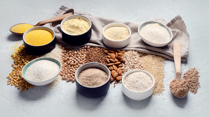 Various gluten free flour