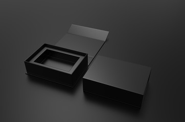 Blank folding box, 3d render illustration.