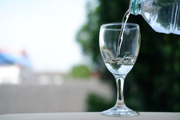 colorful summer drinks and cocktail on blue wood background