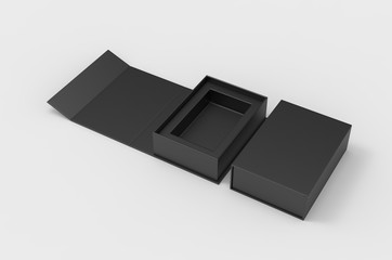 Blank folding box, 3d render illustration.