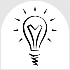Bulb Icon Calligraphic Design