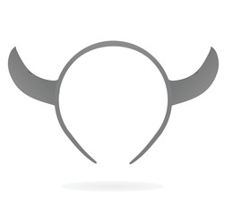 Grey  horns mask. vector illustration