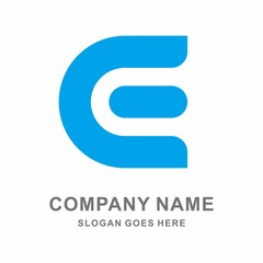 Monogram Letter E Business Company Vector Logo Design Template	