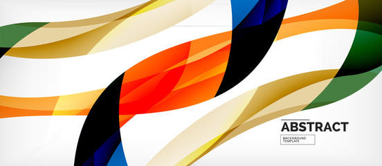 Colorful wave lines abstract background, color line for business or techno presentation