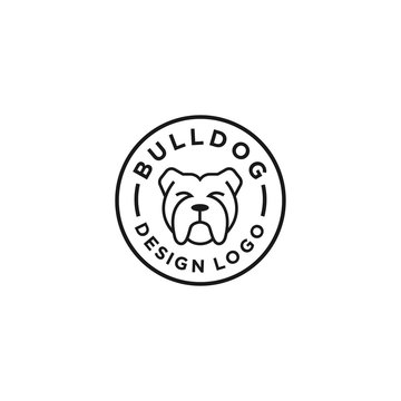 Bulldog logo vector design template in isolated white background