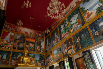 Fototapeta na wymiar Thai Church wall paint