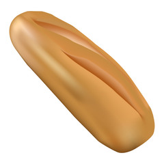 close up of french baguette vector on white background