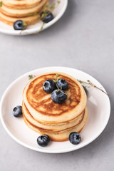 pancake with blue berry food background