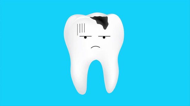 Set of unhealthy tooth character. Teeth with different emotions. dental care concept. Animation design