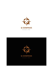 Q compass company logo template.