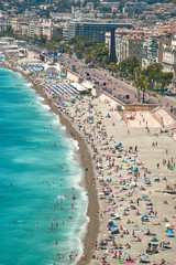 view of the beach in Nice france