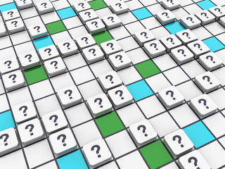Crossword Series: QUSTION MARK - High Quality 3D Rendering