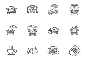 Car wash service icons