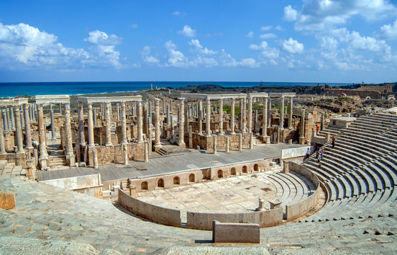 The amphitheater in one of the best preserved roman colonies on the African coast of the Mediterranean see in nowadays Libya.
