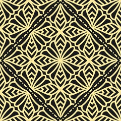 Modern golden art deco seamless vintage wallpaper pattern. Geometric decorative background