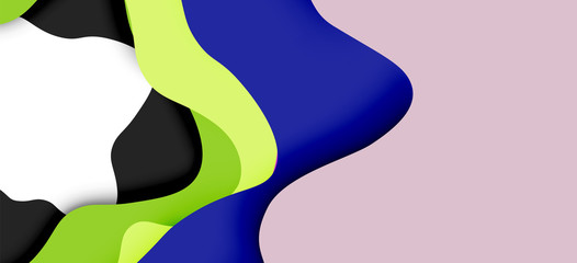 Abstract cut out abstract waves for web design. Color geometric pattern. Vector abstract geometric dynamic pattern frame