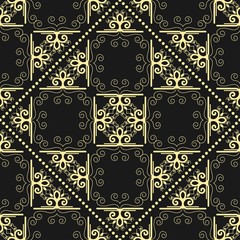 Modern golden art deco seamless vintage wallpaper pattern. Geometric decorative background