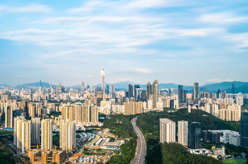 Obraz premium Shenzhen City, Guangdong, China city skyline