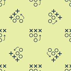 Blue Planning strategy concept icon isolated seamless pattern on white background. Soccer or american football cup formation and tactic.  Vector Illustration © Oksana