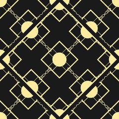 Modern golden art deco seamless vintage wallpaper pattern. Geometric decorative background