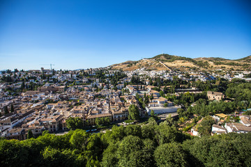 Fototapeta na wymiar Views of the Albaicin from the Alhambra. Andalucia, Granada