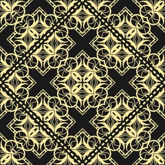 Modern golden art deco seamless vintage wallpaper pattern. Geometric decorative background