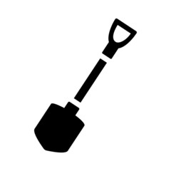 Shovel vector Icon. Gardening Illustration symbol. Construction Equipment Sign or logo.