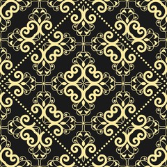 Modern golden art deco seamless vintage wallpaper pattern. Geometric decorative background