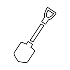 Shovel vector Icon. Gardening Illustration symbol. Construction Equipment Sign or logo.