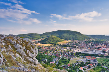 Fototapeta na wymiar View from Braunsberg mountain in Hainburg, Austria