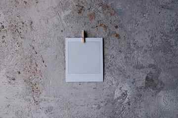 instant photo on textured background