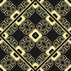 Fototapeta premium Modern golden art deco seamless vintage wallpaper pattern. Geometric decorative background