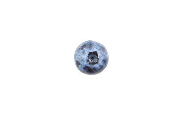 Blueberry berry isolated on white background. The view from the top.