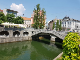 Fototapeta na wymiar Die Altstadt von Ljubljana