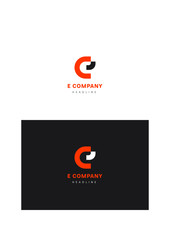 E letter company logo template.