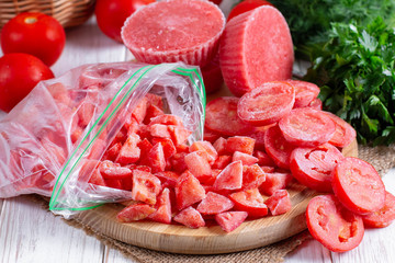 Frozen red tomatoes