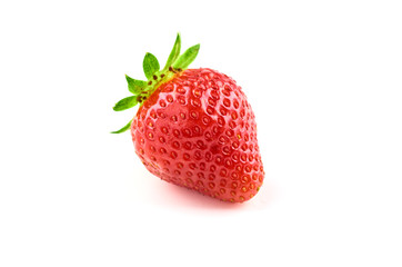 Strawberry berries isolated on white background. Organic food.