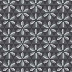 Vector pattern. Monochrome ornament with abstract flower.