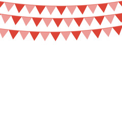 Red flags on a white background