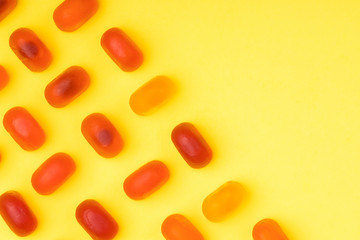 chewy candy mock-up over yellow background