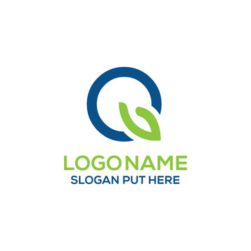 Q Letter health care logo degin template