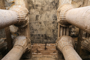 Columns in Edfu Temple, Edfu, Egypt