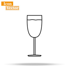 Cocktail glass vector icon. Alcohol drink filled flat sign for mobile concept and web design. Martini glass glyph icon. Symbol, logo illustration. Pixel perfect vector graphics